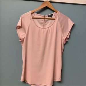 Women’s Light Pink Short Sleeve Blouse | Express | Size Large